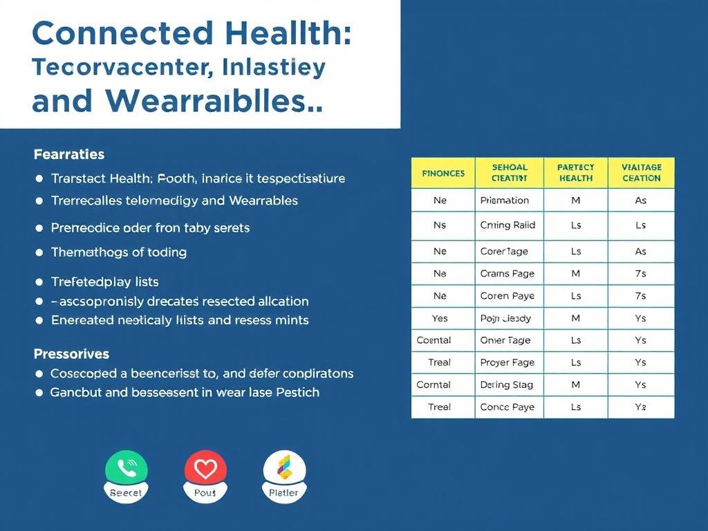     La Santé Connectée: Télémédecine et Wearables.. Tableaux, comparaisons et listes pratiques